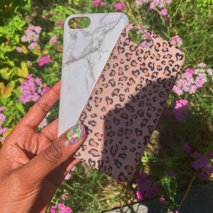 ★cheetah print  + marble print phone case ★